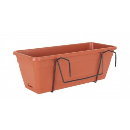 Jardinera de plástico con soporte para balcón