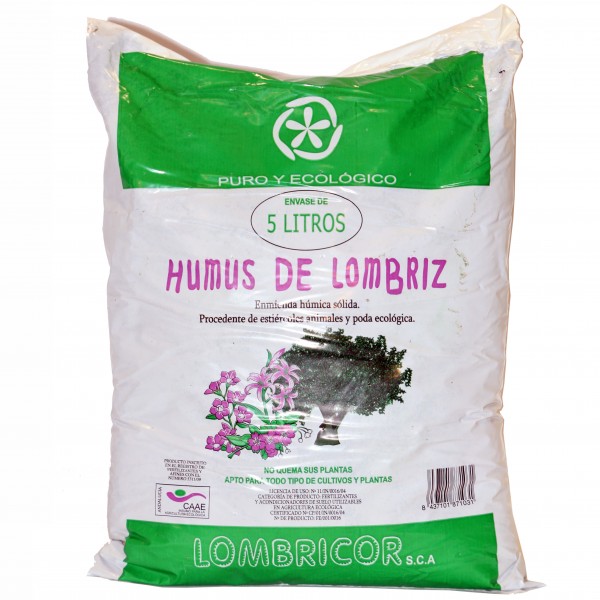 Humus de lombriz Lombricor (5 litros) (ecologico)